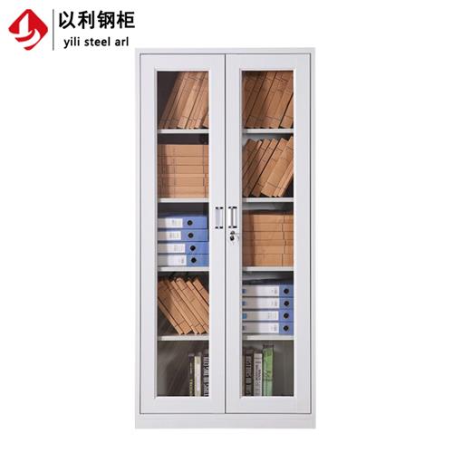 办公室钢制资料柜档案柜 通玻掩门铁皮文件柜 双门对开储存文件柜