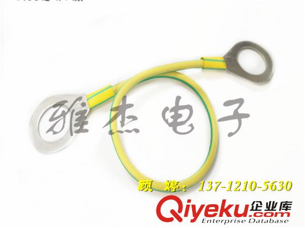 銅編織接地連接線，黃綠雙色跨接線圖文