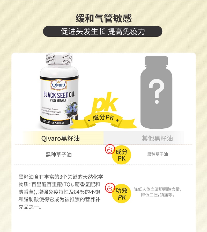 QIVARO,黑籽油– 90 液体胶囊滋养毛囊加强发根，脱发怎么办？ 