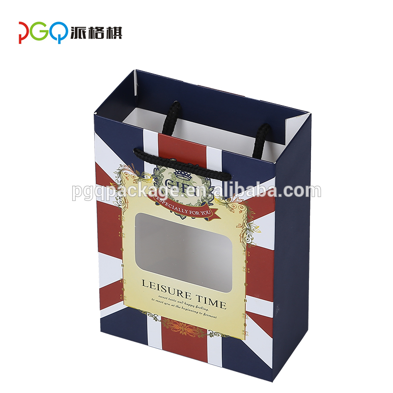 custom raw materials of paper gift packaging bag with logo print