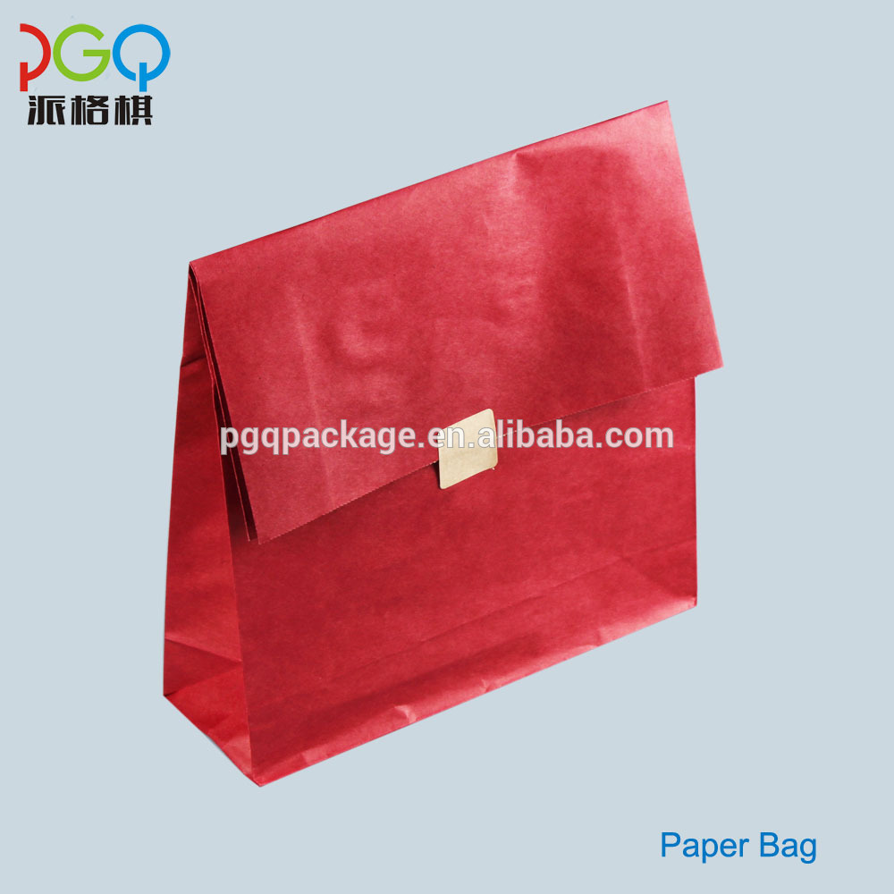 flat folding side gusset self opening kraft brown paper bag