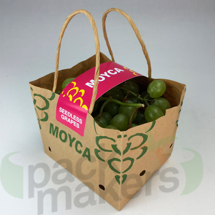 Kraft paper bag with ventilation for fruits package