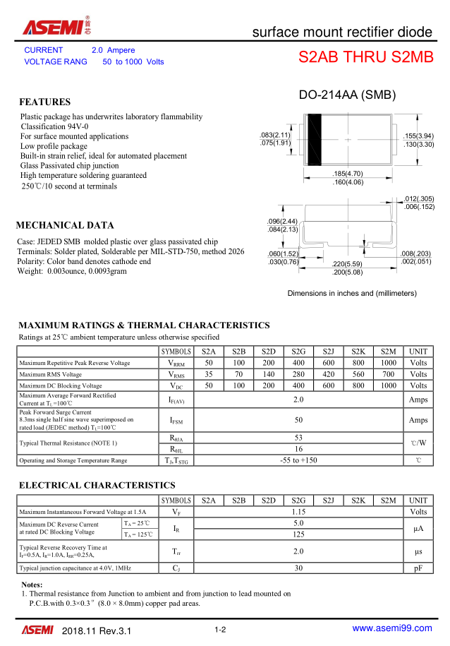 【S2MB】ASEMI{gx}整流二極管SMB封裝PDF技術(shù)資料更新原始圖片2