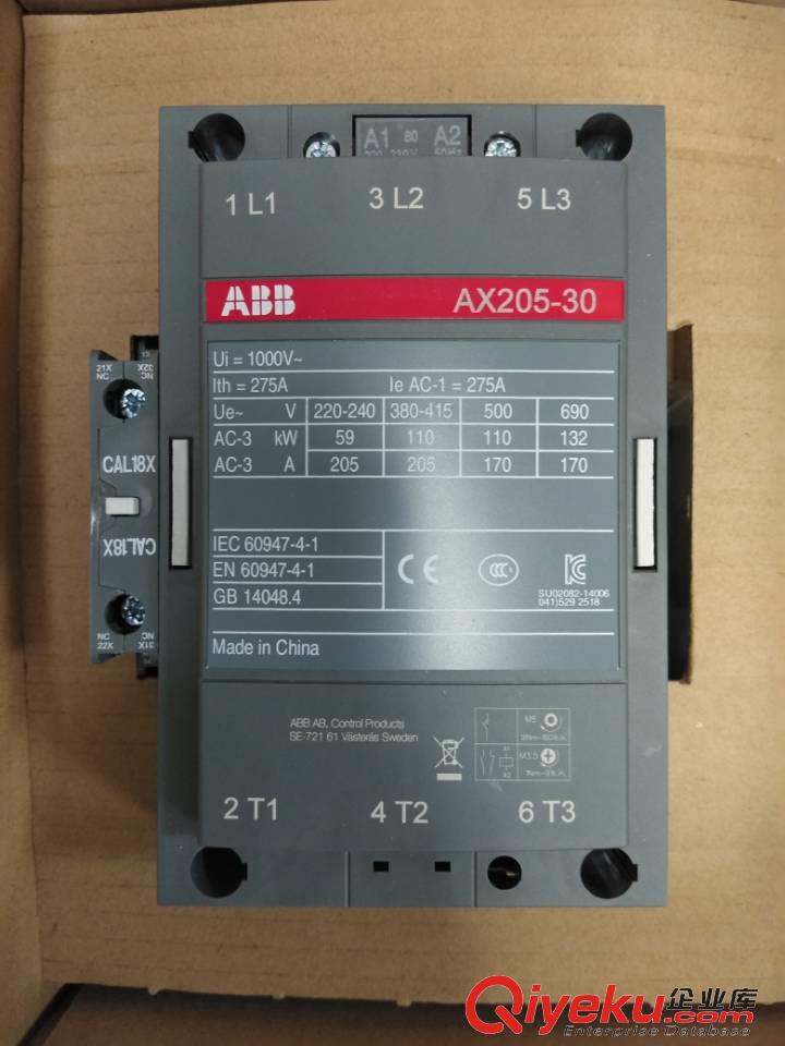 ABB接觸器AX260-30-11-80*220-230V50Hz/230-240V60Hz 現貨供應