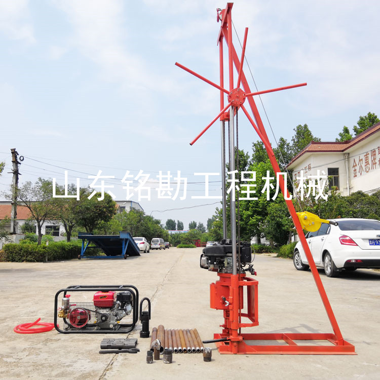 山地巖心勘探鉆機 30米回轉式淺層地表取樣機 便攜式水井鉆機