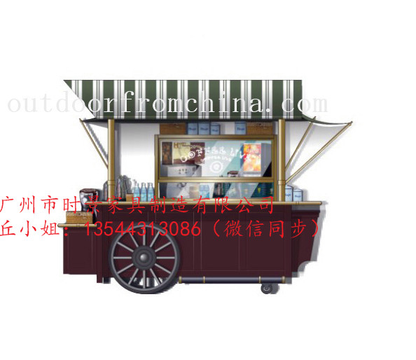 中式移動實木售貨亭 商品外賣亭，廣場售賣攤車，售賣花車原始圖片2