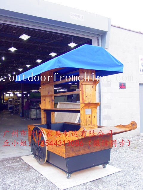 景區(qū)售貨亭 防腐木售賣亭 公園流動餐車 廣場花車原始圖片2