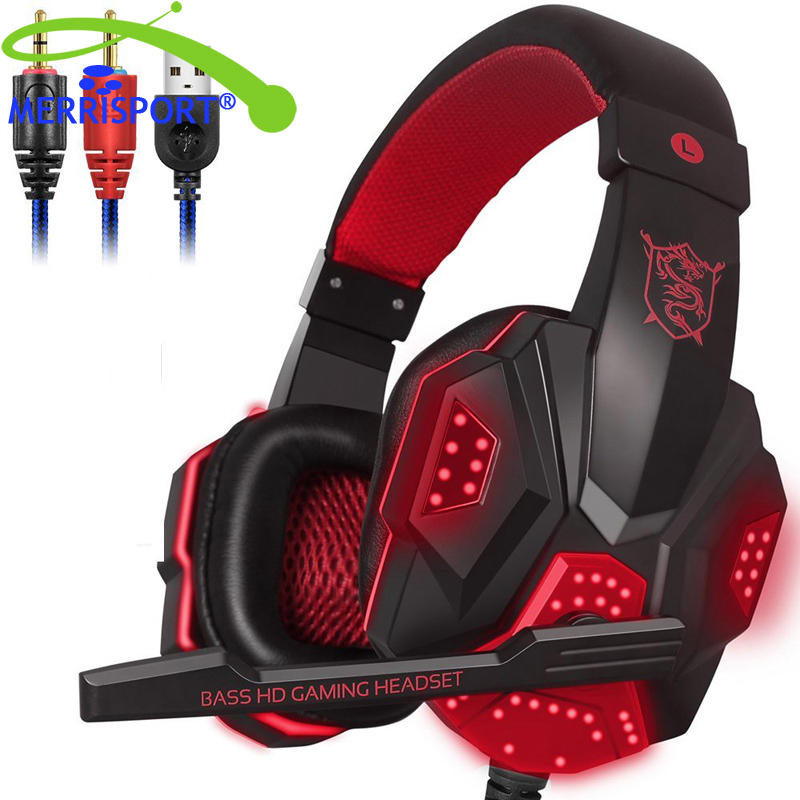 MERRISPORT電腦游戲耳機 頭戴式發光游戲耳麥 YY語音網吧耳機