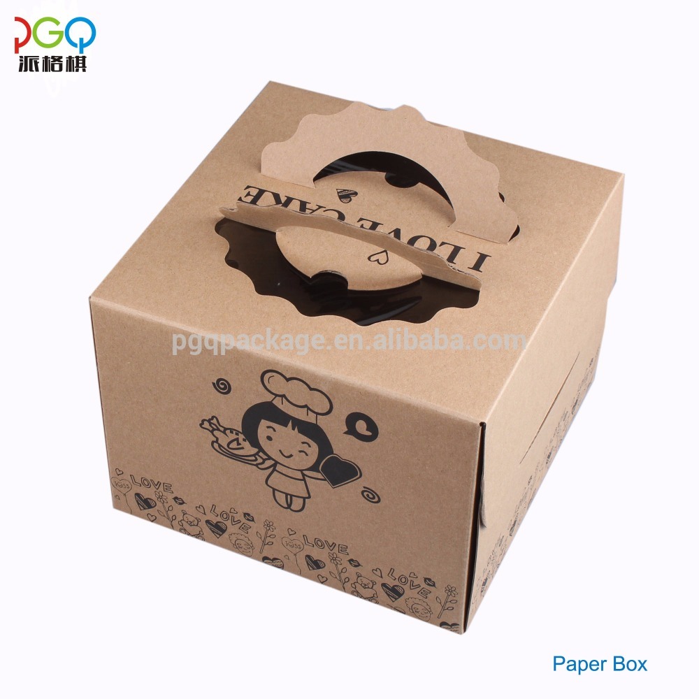 disposable transparent kraft cardboard cake packaging box