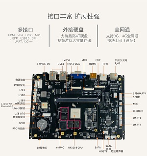 RK3288开发板广告机工控板核心板可接USB声卡游戏机主板安卓系统